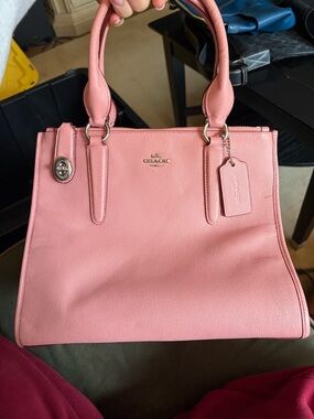 Coach Pink Leather Satchel with Top Handles